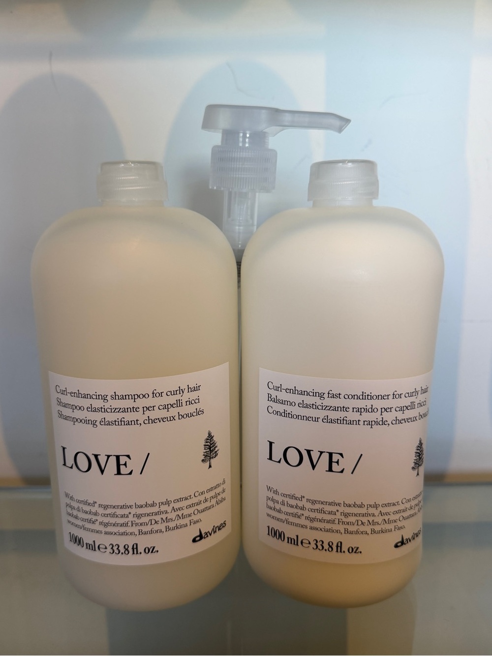 Davines LOVE Curl Shampoo and Conditioner Set - New Professional Size 1000ml